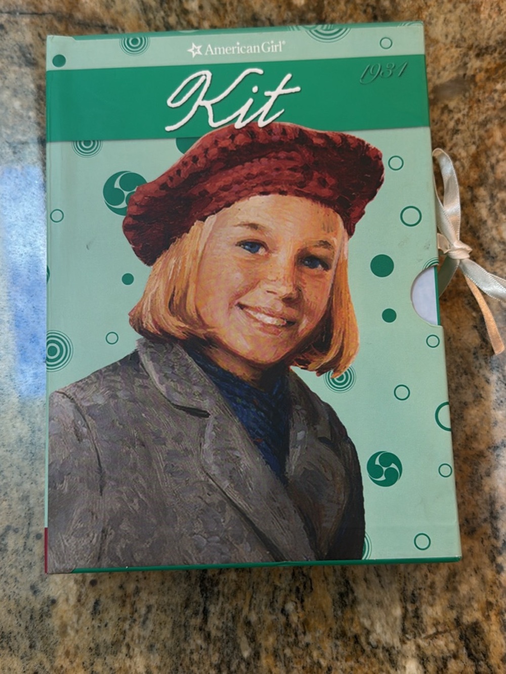 American Girl Kit Book Box with Teal & Red Accents